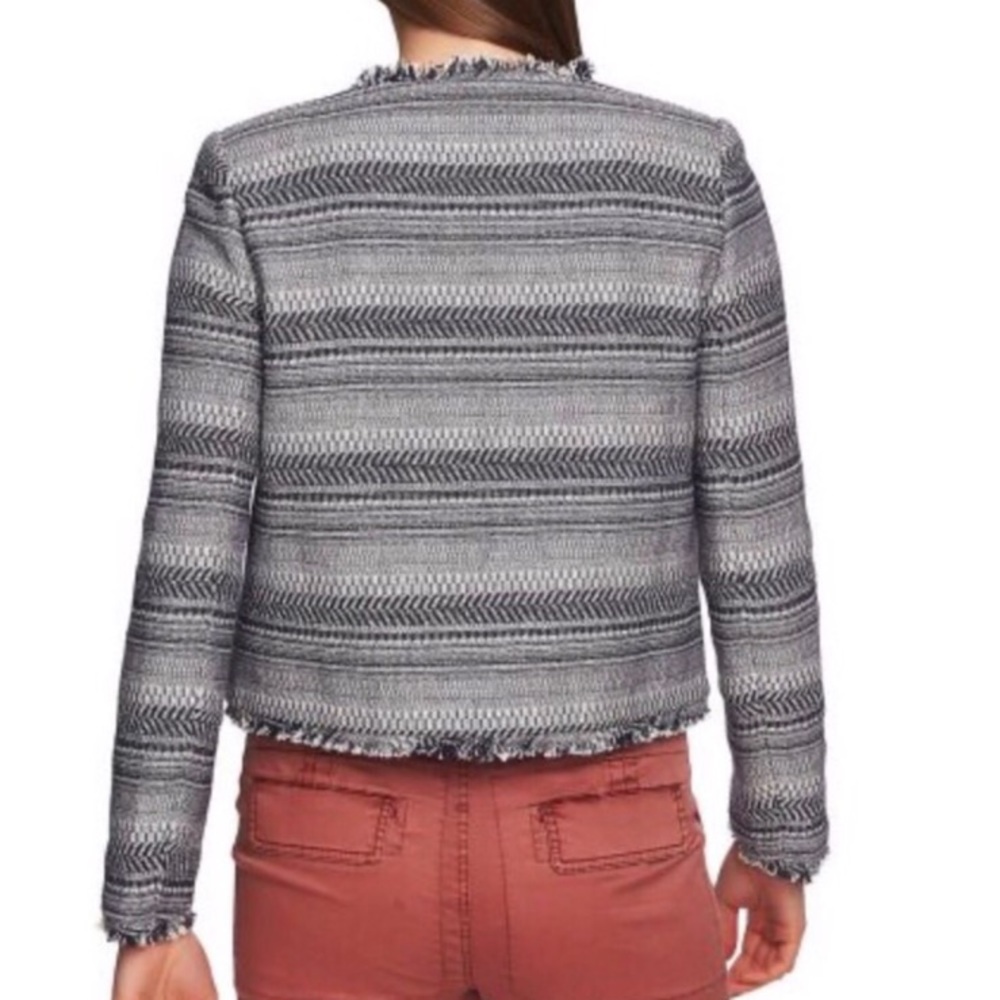 1.State Women’s Rustic Fringe Tweed Jacket Blazer - Picture 4 of 6